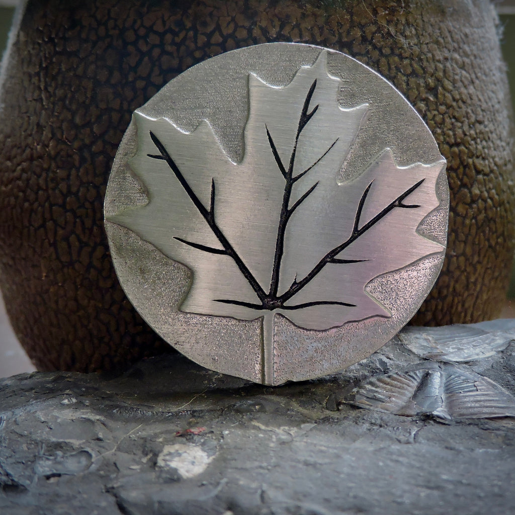 Maple Leaf Round Brooch