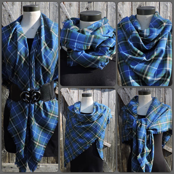 Half Shawl~ 100% Wool Tartan