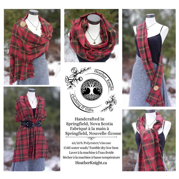 Maple Leaf Tartan Blanket Scarf