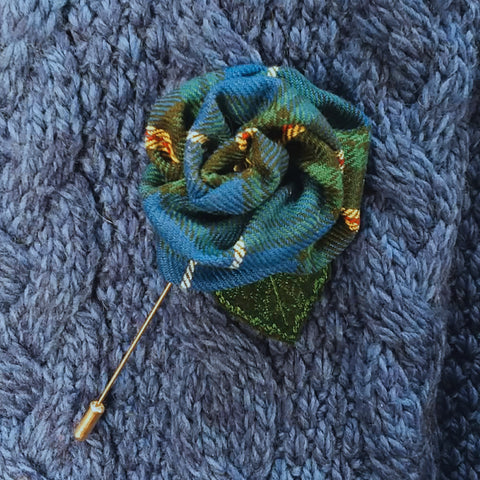 Tartan Rose Brooch ~ Stock Tartan