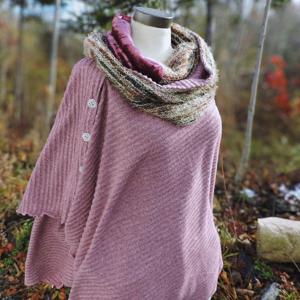 Knit Button Shawl with Pewter Buttons New 2025 Colours!