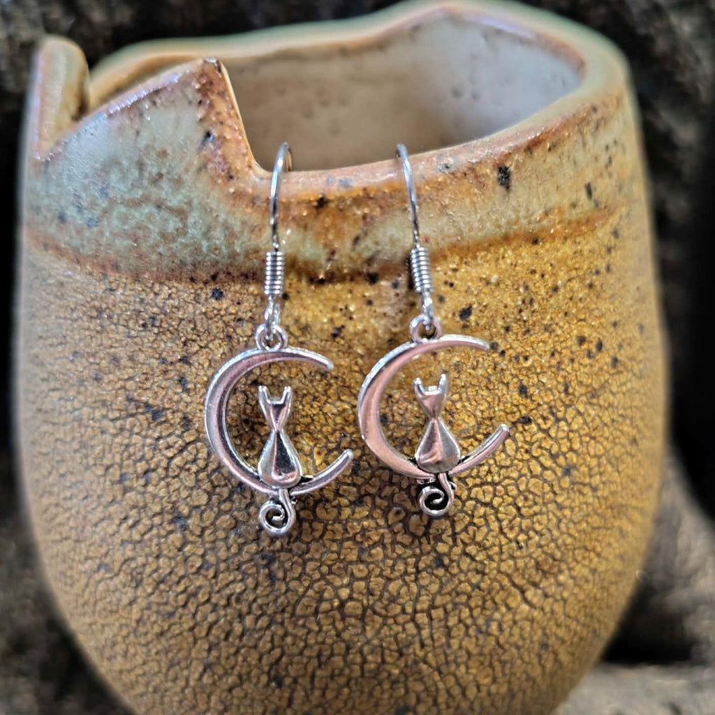 Moon Cat Earrings