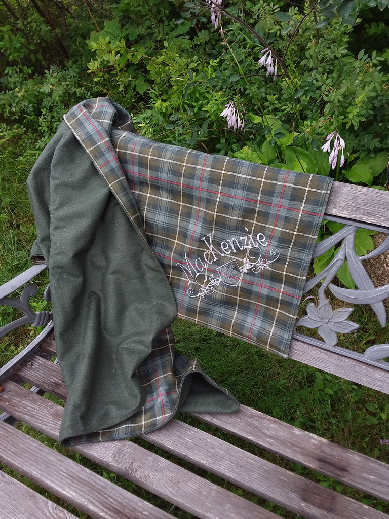 Throw Blanket~Embroidered Clan & Speciality Tartan/Wool Lined