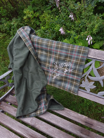 Lap Blanket~Embroidered Clan & Speciality Tartan/Wool Lined