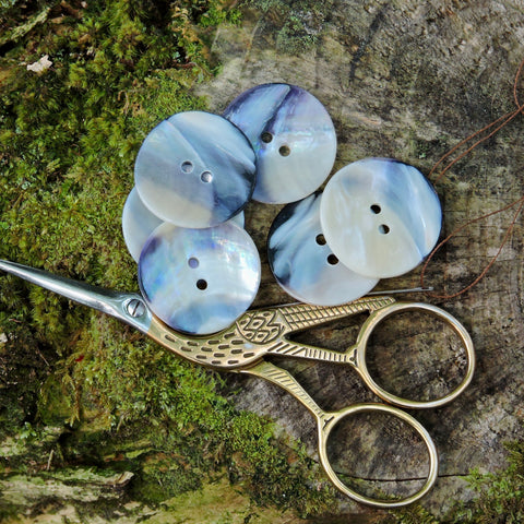 Blue Mussel Shell Buttons