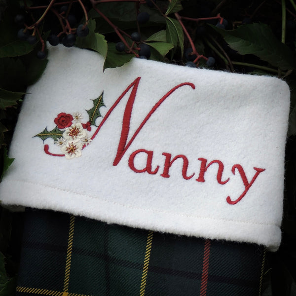 Personalized with holly~Christmas Stocking