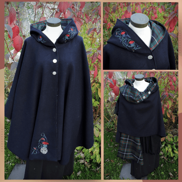 Reversible Bespoke Cape~With embroidery