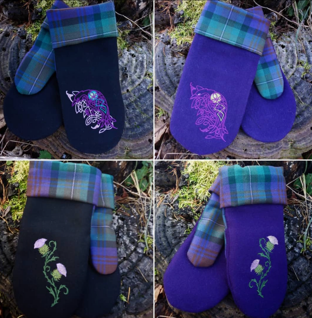 Embroidered Speciality Tartan Mittens